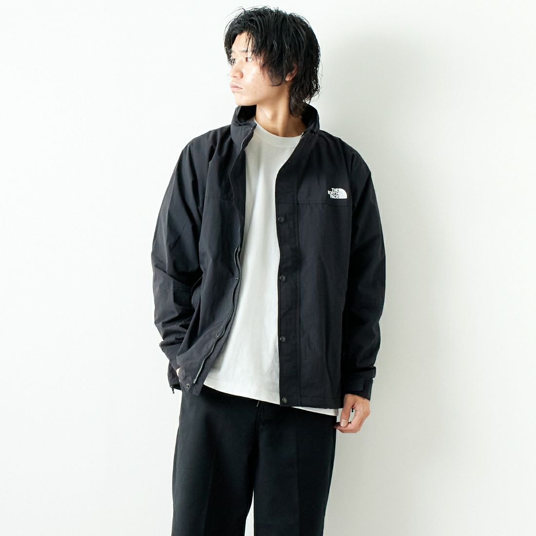 THE NORTH FACE [ザ ノースフェイス] ハイドレナウィンドジャケット [NP72131] K ﾌﾞﾗｯｸ &&モデル身長：182cm 着用サイズ：XL&&