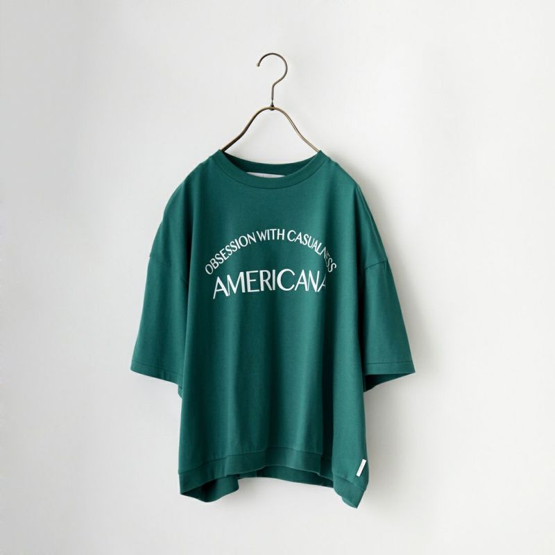 アメリカーナ × ジーンズファクトリー 別注 ショート丈ワイド アーチロゴプリントTシャツ