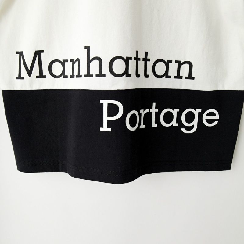 MANHATTAN PORTAGE [マンハッタンポーテージ] 別注 バイカラー バックロゴプリントTシャツ [22FWMP-IN31-JF] WHITE