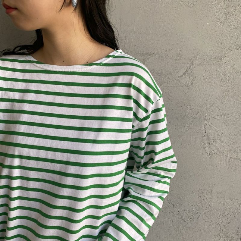 THE SHINZONE [ザ シンゾーン] マリンボーダーTシャツ [19SMSCU93] 75 GREEN