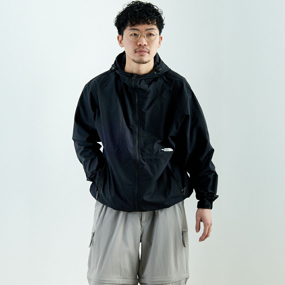 THE NORTH FACE [ザ ノースフェイス] コンパクトジャケット [NP72230] K ﾌﾞﾗｯｸ&&モデル身長：168cm 着用サイズ：M&&