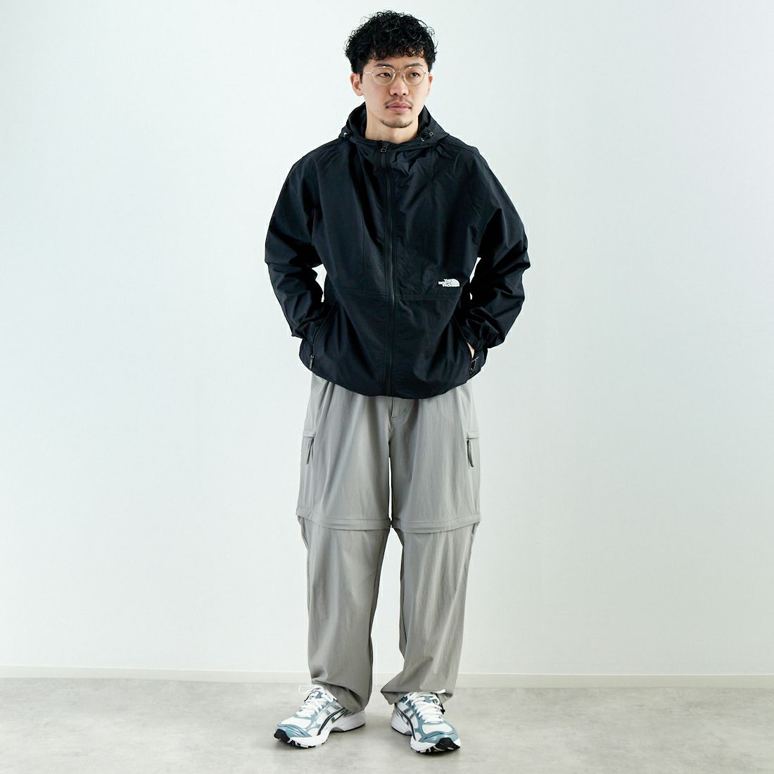 THE NORTH FACE [ザ ノースフェイス] コンパクトジャケット [NP72230] K ﾌﾞﾗｯｸ&&モデル身長：168cm 着用サイズ：M&&