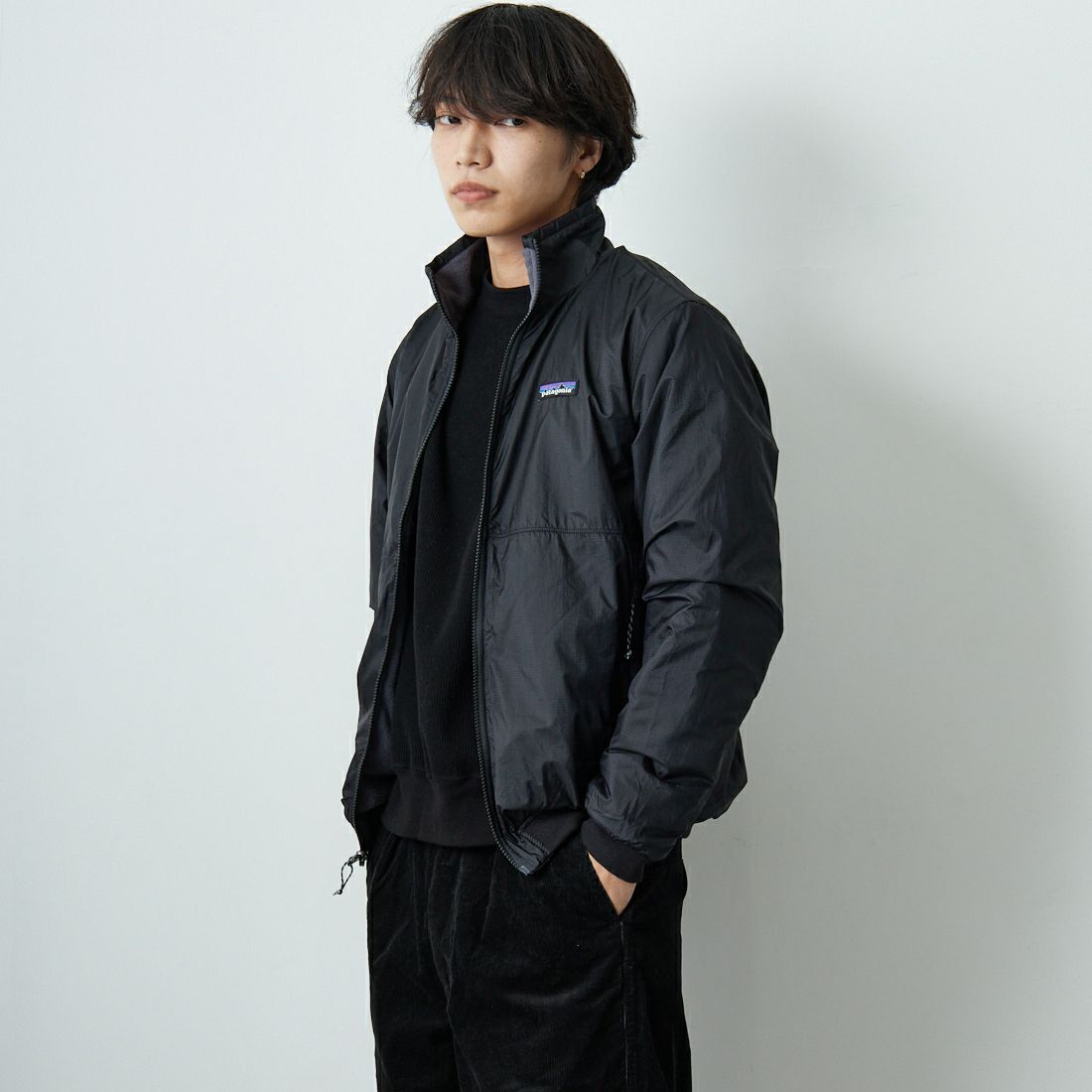 patagonia [パタゴニア] メンズ リバーシブル シェルド マイクロディニ ジャケット [26215] BLK &&モデル身長：179cm 着用サイズ：M&&