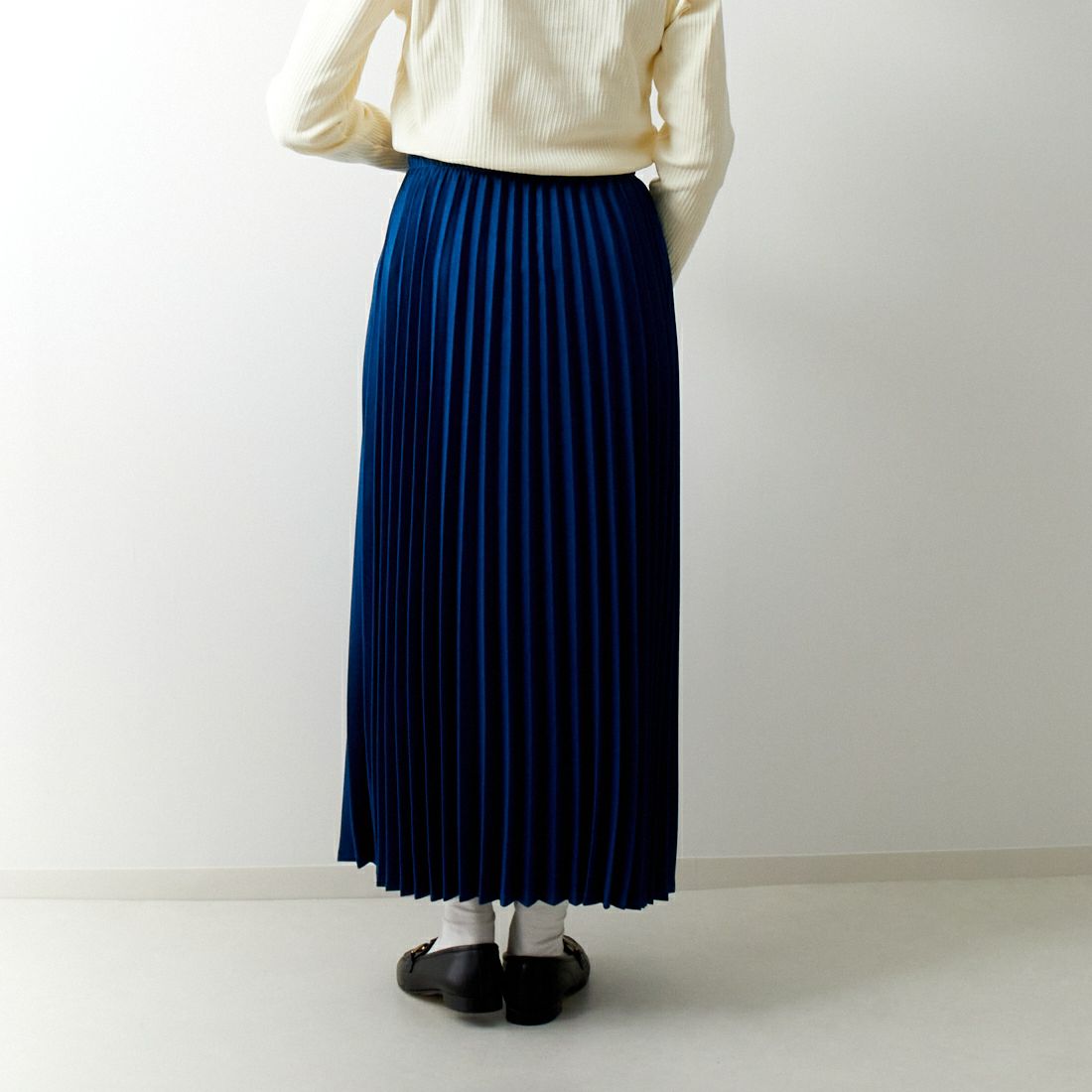 Jeans Factory Clothes [ジーンズファクトリークローズ] ウーリッシュプリーツスカート [216066] 70 ﾌﾞﾙｰｰ&&モデル身長：160cm 着用サイズ：F&&