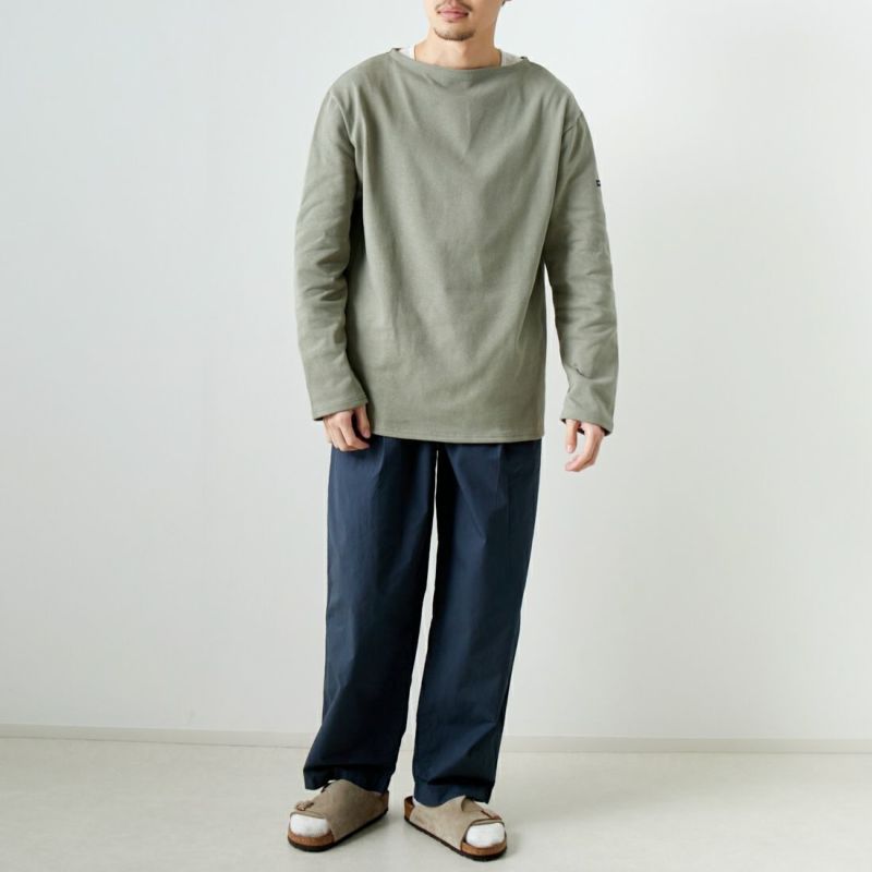 ST.JAMES [セントジェームス] バスクロングスリーブTシャツ [OUESSANT-SD] NOIR&&モデル身長：173cm 着用サイズ：5&&