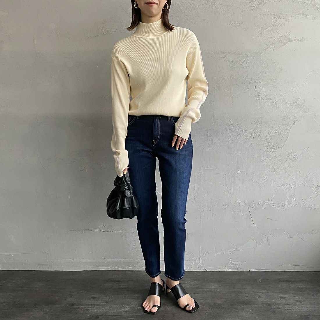 RED CARD TOKYO [レッドカード トーキョー] 30th Anniversary ハイライズ スリムテーパードデニム [26230301DDK] A-DEEP DK &&モデル身長：163cm 着用サイズ：24&&