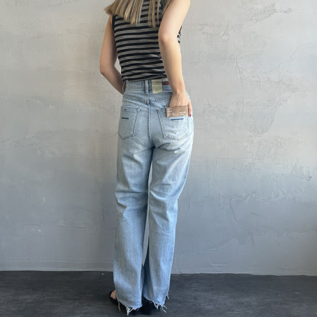 YANUK [ヤヌーク] ボーイズストレート LEA/レア [57121231] DMF &&モデル身長：156cm 着用サイズ：22&&