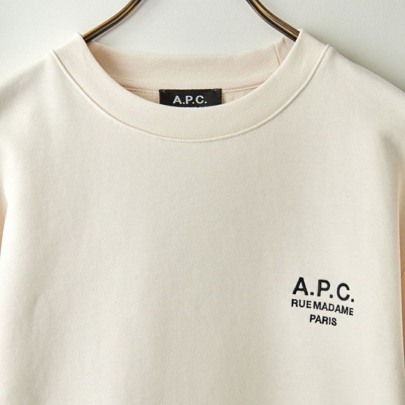 A.P.C. [アー・ペー・セー] ロゴ刺繍 スウェットシャツ [SWEAT-RIDER] 91 BLANC