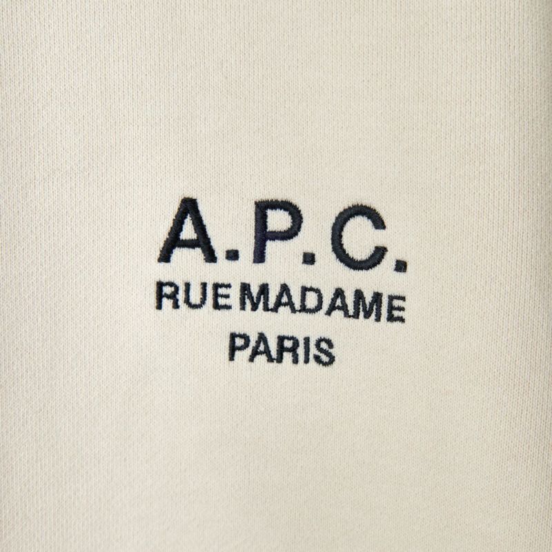 A.P.C. [アー・ペー・セー] ロゴ刺繍 スウェットシャツ [SWEAT-RIDER] 91 BLANC