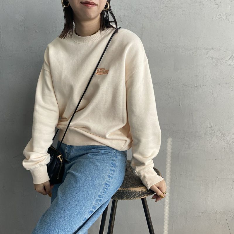 UNIVERSAL OVERALL [ユニバーサルオーバーオール] 別注 ワンポイントロゴ刺繍 ピグメントスウェット [U2311228IN-JF] IVORY