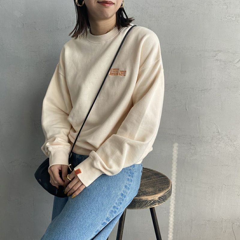 UNIVERSAL OVERALL [ユニバーサルオーバーオール] 別注 ワンポイントロゴ刺繍 ピグメントスウェット [U2311228IN-JF] IVORY
