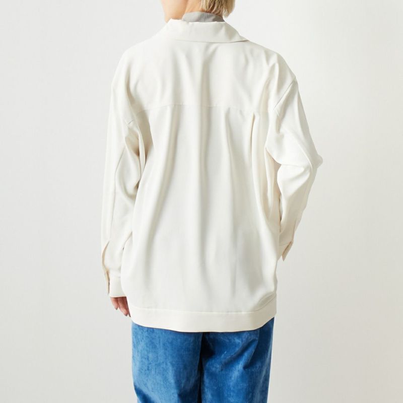RIM.ARK [リムアーク] ビッグワークシャツジャケット [460GSS30-0030] 013 IVOY &&モデル身長：160cm 着用サイズ：F&&