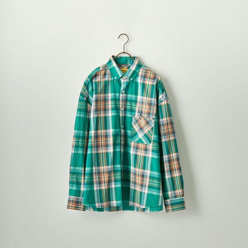 Jeans Factory Clothes [ジーンズファクトリークローズ] ビッグ ボタンダウンシャツ [JFC-231-040] GRN CHK