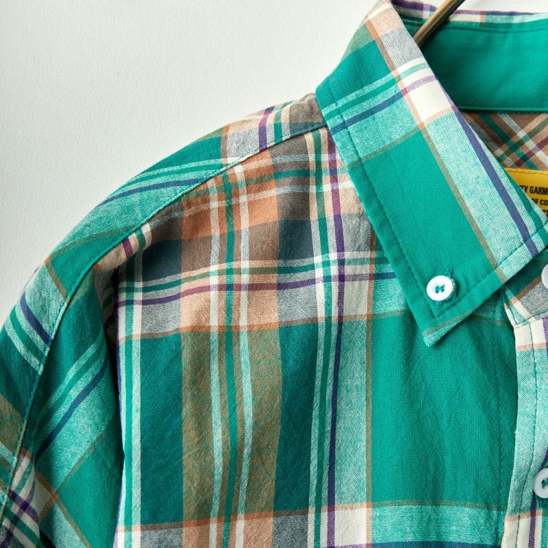 Jeans Factory Clothes [ジーンズファクトリークローズ] ビッグ ボタンダウンシャツ [JFC-231-040] GRN CHK