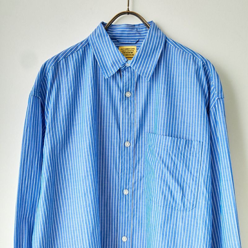 Jeans Factory Clothes [ジーンズファクトリークローズ] ストライプレギュラーカラーシャツ [JFC-231-016] BLUE