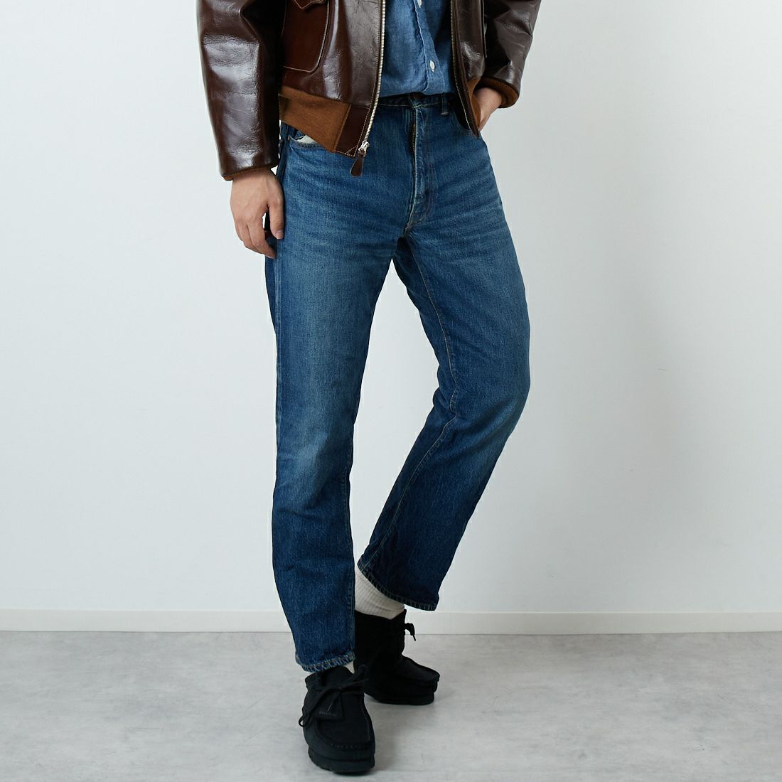 D U/W (USED WASH 濃)&&モデル身長：179cm 着用サイズ：32&&