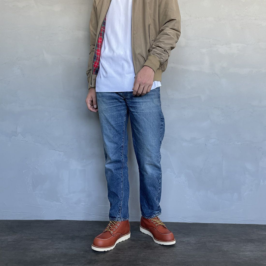 WAREHOUSE [ウエアハウス] 2ND-HAND デニムパンツ(USED WASH) [1105] UW (USED WASH 中)&&モデル身長：173cm 着用サイズ：31&&