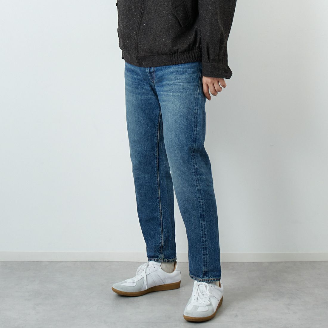 WAREHOUSE [ウエアハウス] 2ND-HAND デニムパンツ(USED WASH) [1105] UW (USED WASH 中)&&モデル身長：179cm 着用サイズ：32&&