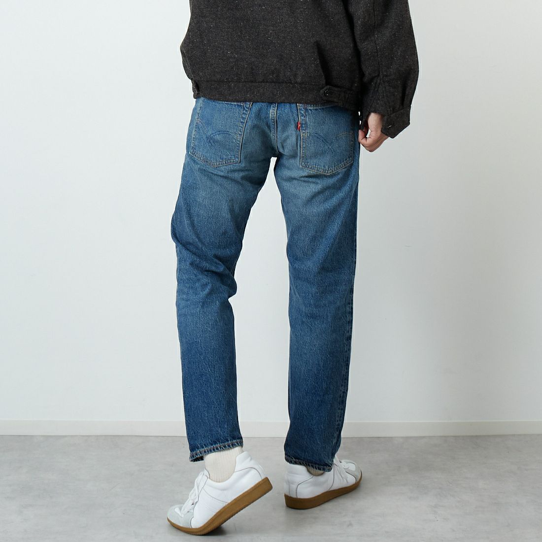 WAREHOUSE [ウエアハウス] 2ND-HAND デニムパンツ(USED WASH) [1105] UW (USED WASH 中)&&モデル身長：179cm 着用サイズ：32&&