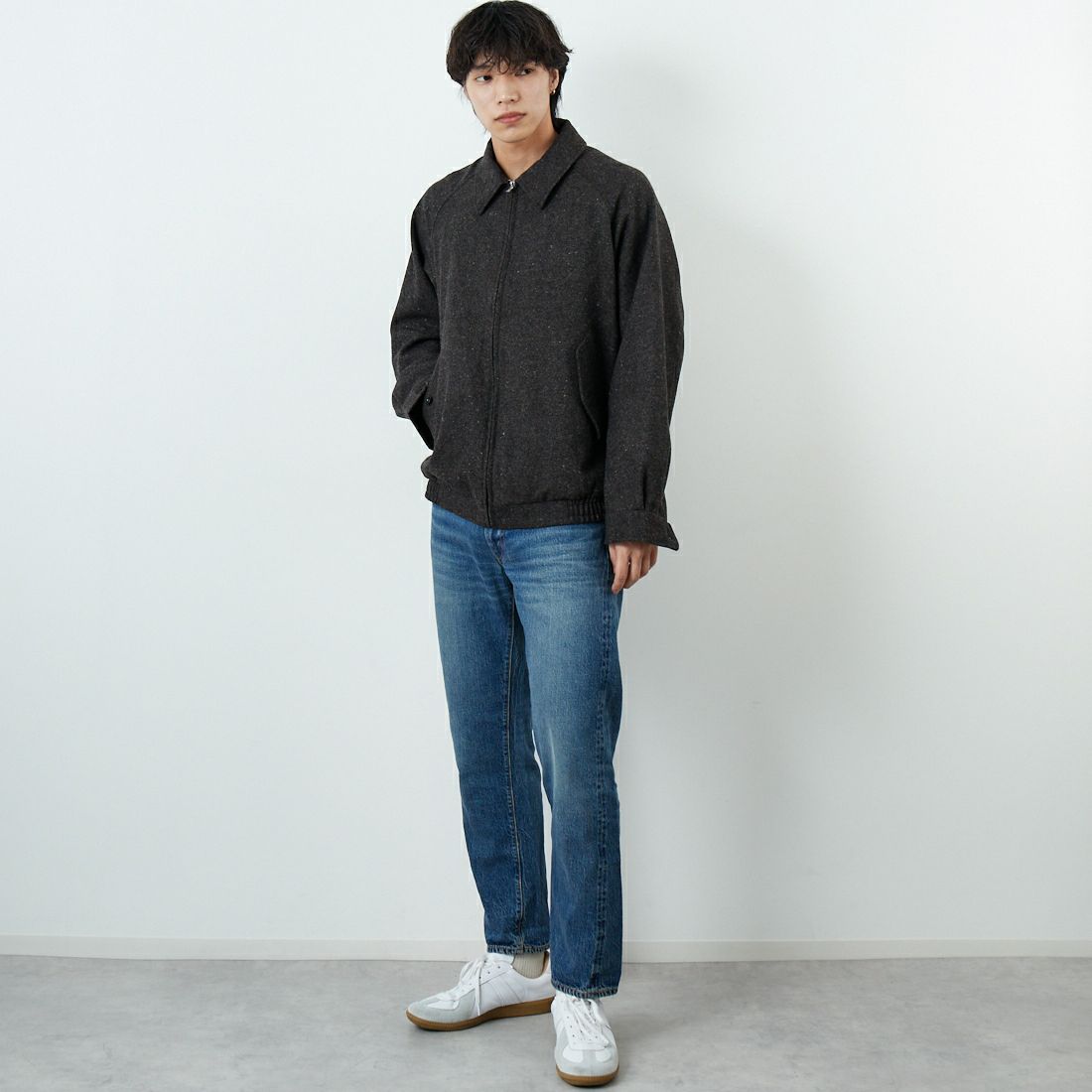 WAREHOUSE [ウエアハウス] 2ND-HAND デニムパンツ(USED WASH) [1105] UW (USED WASH 中)&&モデル身長：179cm 着用サイズ：32&&