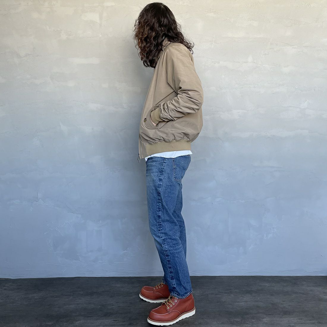 WAREHOUSE [ウエアハウス] 2ND-HAND デニムパンツ(USED WASH) [1105] UW (USED WASH 中)&&モデル身長：173cm 着用サイズ：31&&