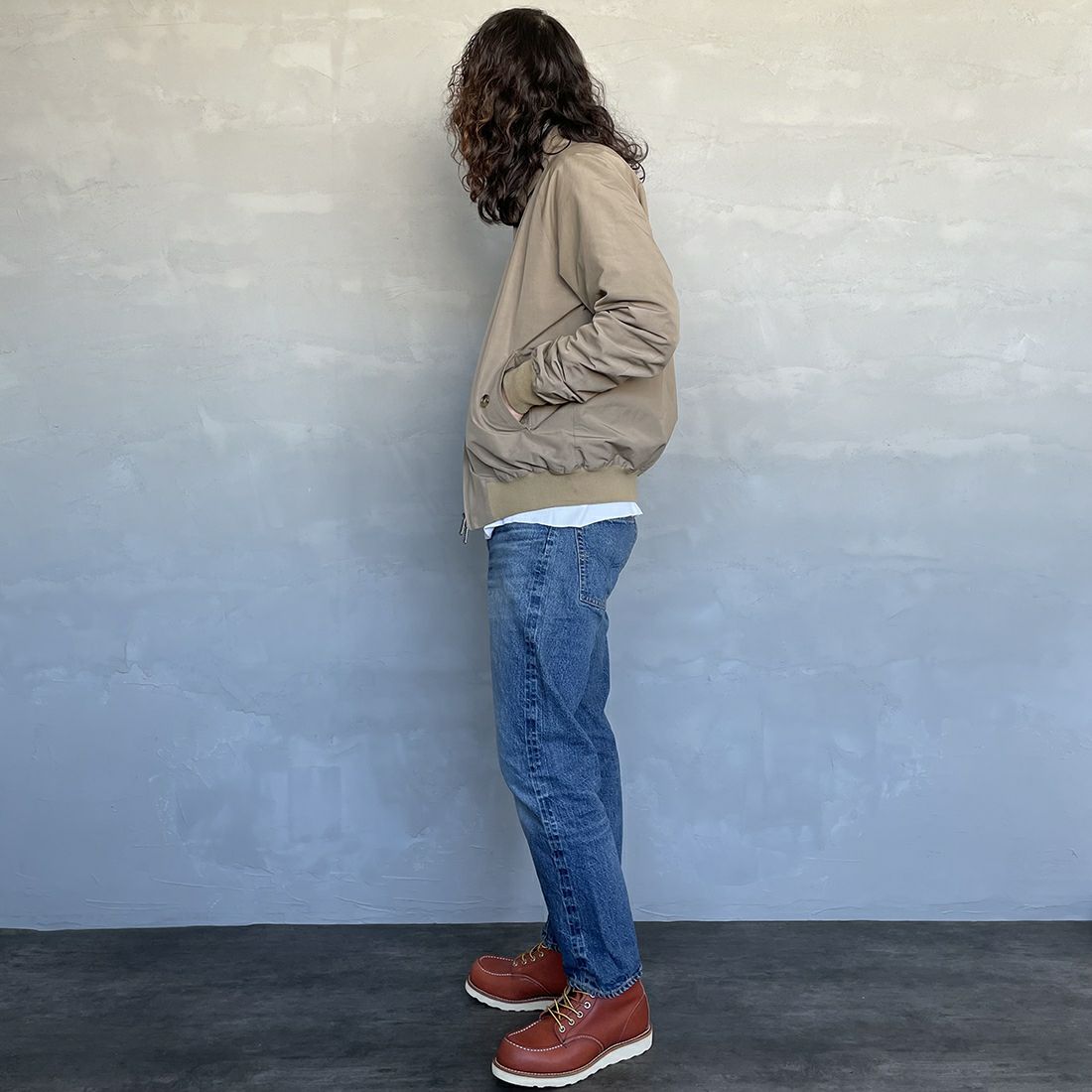 WAREHOUSE [ウエアハウス] 2ND-HAND デニムパンツ(USED WASH) [1105] UW (USED WASH 中)&&モデル身長：173cm 着用サイズ：31&&