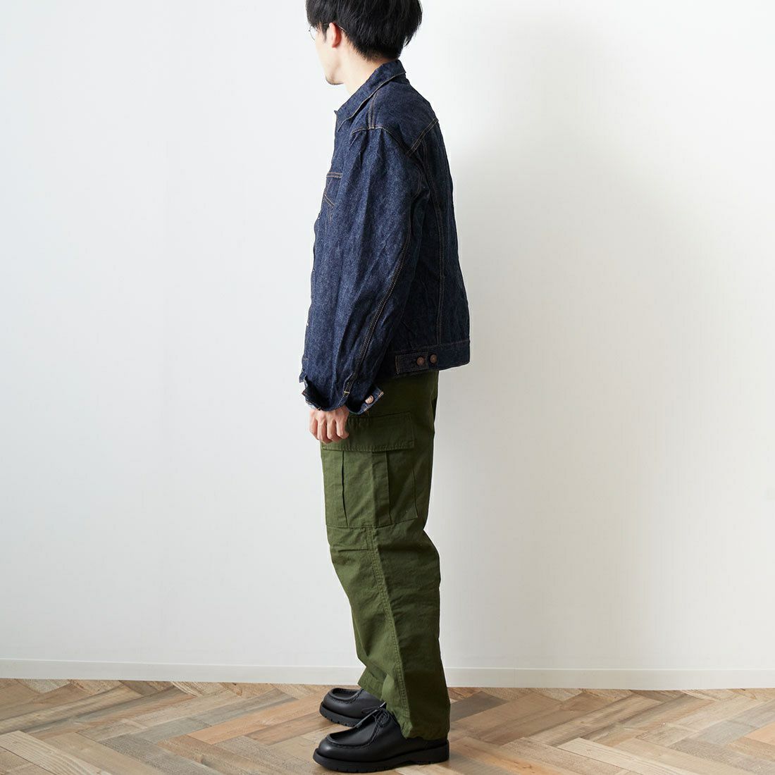 orSlow [オアスロウ] 別注 TYPE3 1960S デニムジャケット [81-6005-JF] 81 ONEWASH&&モデル身長：168cm 着用サイズ：4&&