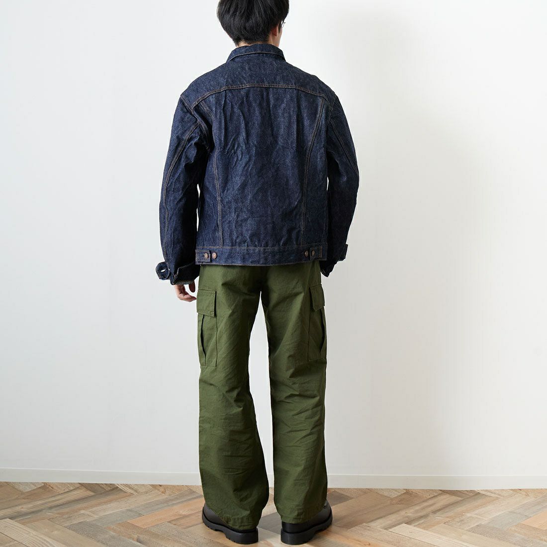 orSlow [オアスロウ] 別注 TYPE3 1960S デニムジャケット [81-6005-JF] 81 ONEWASH&&モデル身長：168cm 着用サイズ：4&&