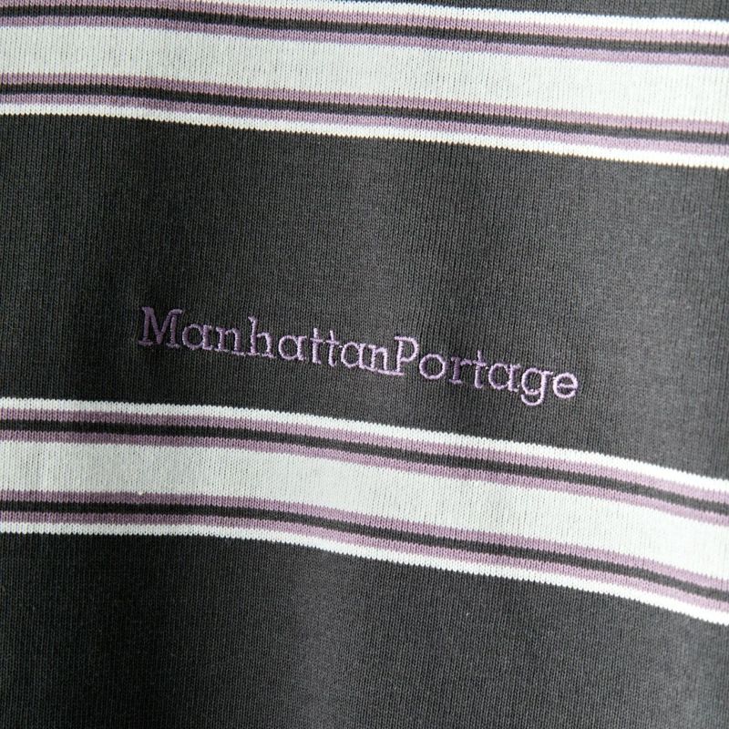 MANHATTAN PORTAGE [マンハッタンポーテージ] 別注 ワンポイント刺繍ロゴ ロングスリーブボーダーTシャツ [23SSMP-IN34-JF] CHR BD