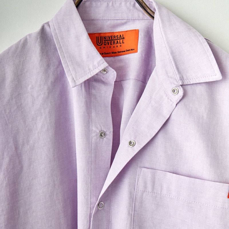 UNIVERSAL OVERALL [ユニバーサルオーバーオール] 別注 クロップド丈 ビッグポケットシャツ [U2313158IN-JF] PINK