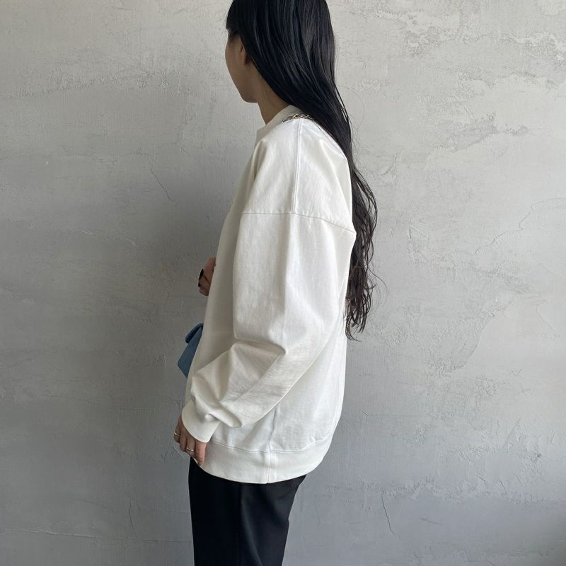 Gymphlex [ジムフレックス] 刺繍ロゴ ロングスリーブTシャツ [GY-C0102HWJ] OFF WHITE &&モデル身長：156cm 着用サイズ：S&&