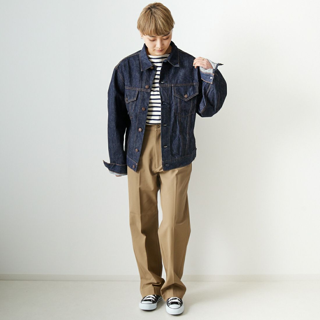 orSlow [オアスロウ] 別注 TYPE3 1960S デニムジャケット [81-6005-JF] 81 ONEWASH &&モデル身長：160cm 着用サイズ：3&&