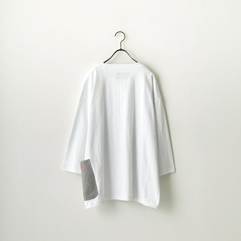 UNIVERSAL OVERALL [ユニバーサルオーバーオール] 別注 7分袖 カバーオールTシャツ [U2311278IN-JF] WH/HICKORY