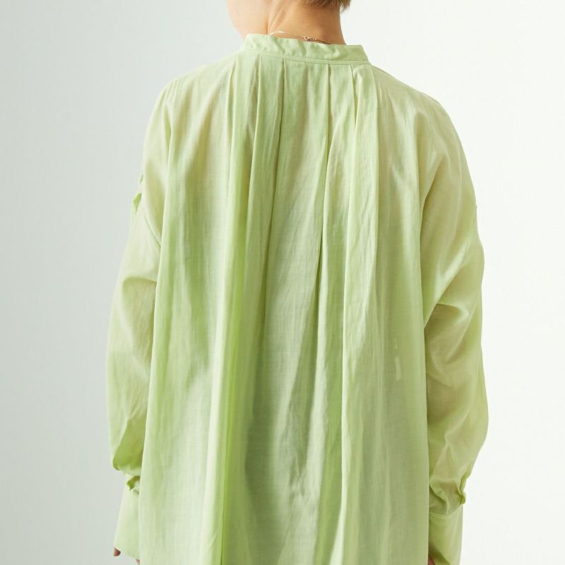 CHIGNON [シニヨン] シアーオーバーサイズシャツ [1622-461KK] LIME &&モデル身長：160cm 着用サイズ：F&&