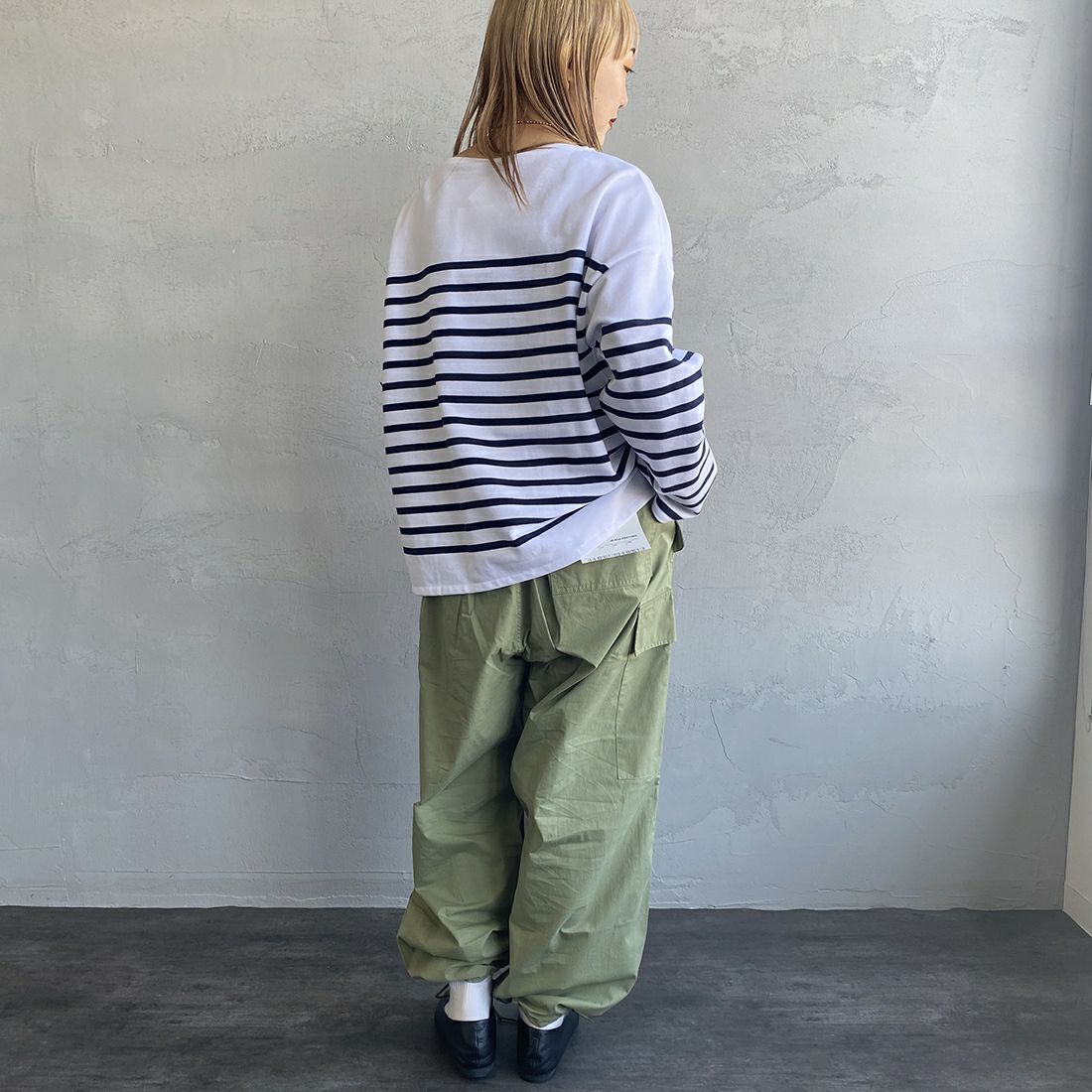 ORCIVAL [オーシバル] ボートネック プルオーバーTシャツ [6819] WHI/PIR &&モデル身長：156cm 着用サイズ：1&&
