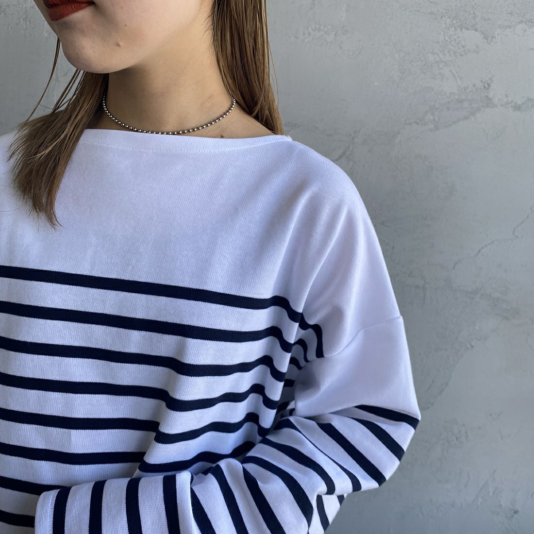 ORCIVAL [オーシバル] ボートネック プルオーバーTシャツ [6819] WHI/PIR