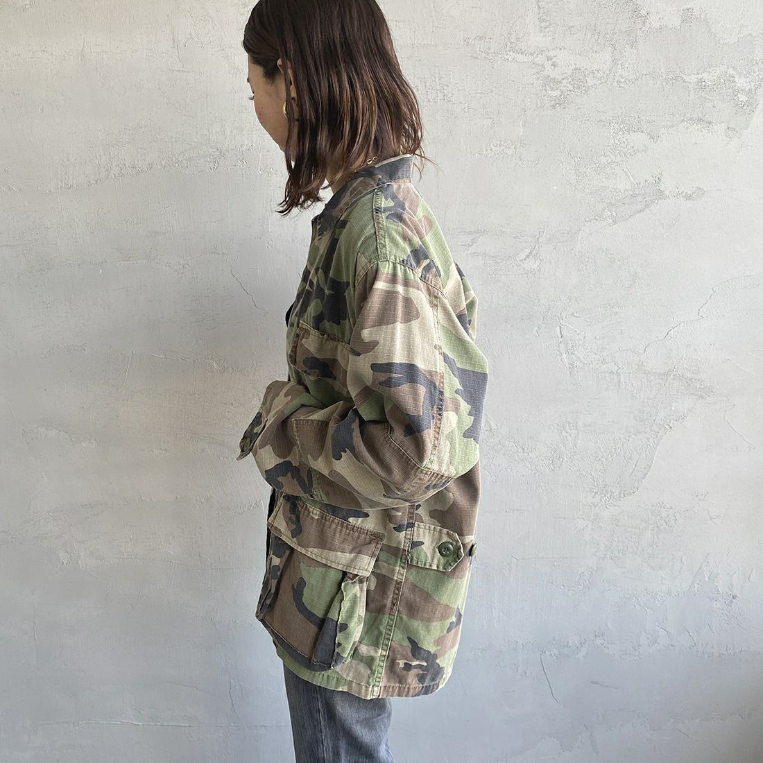 ROTHCO [ロスコ] BDU シャツジャケット [BDSH-OZONE] WOODLAND &&モデル身長：163cm 着用サイズ：XS&&
