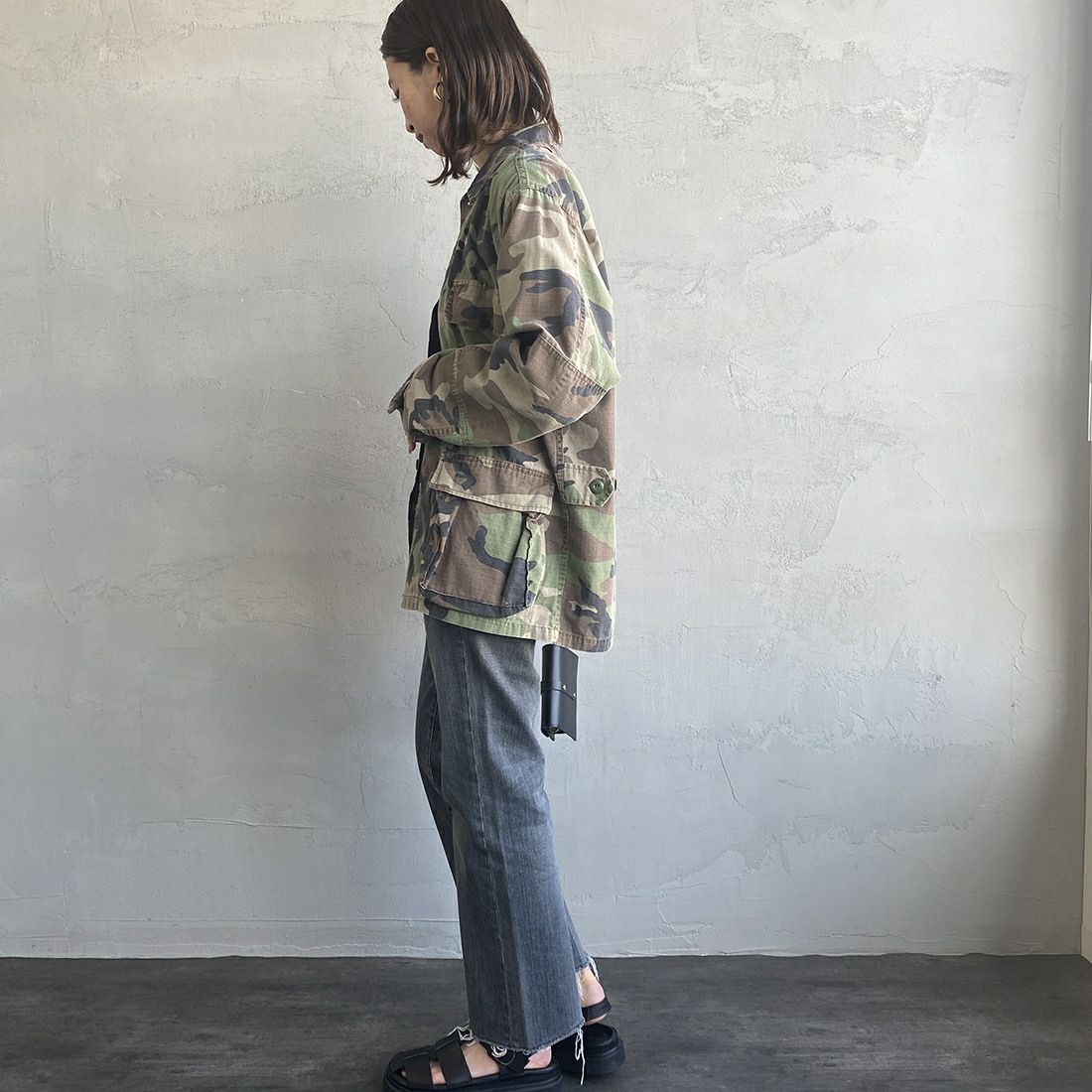 ROTHCO [ロスコ] BDU シャツジャケット [BDSH-OZONE] WOODLAND &&モデル身長：163cm 着用サイズ：XS&&