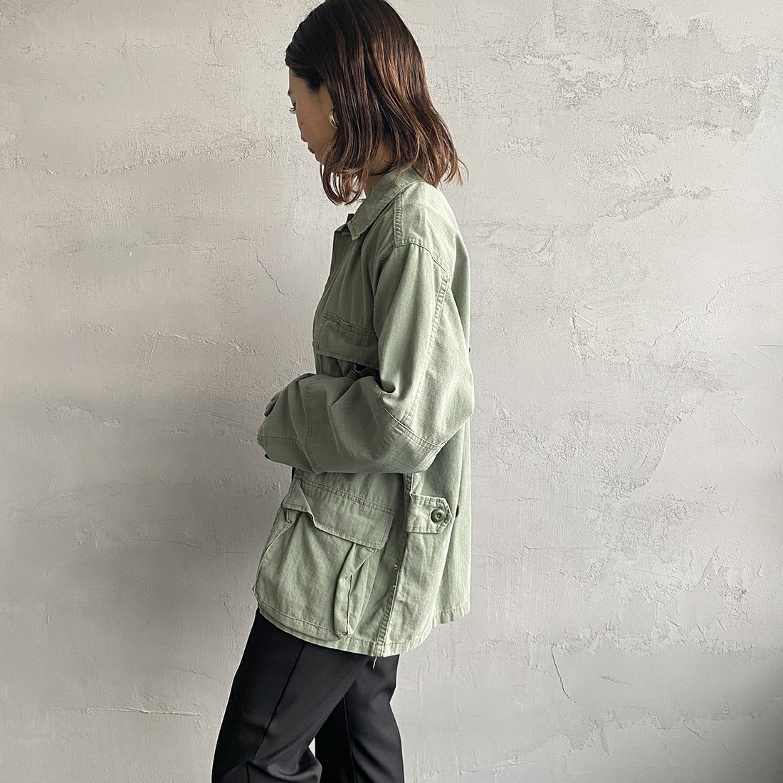 ROTHCO [ロスコ] BDU シャツジャケット [BDSH-OZONE] OLIVE &&モデル身長：163cm 着用サイズ：XS&&