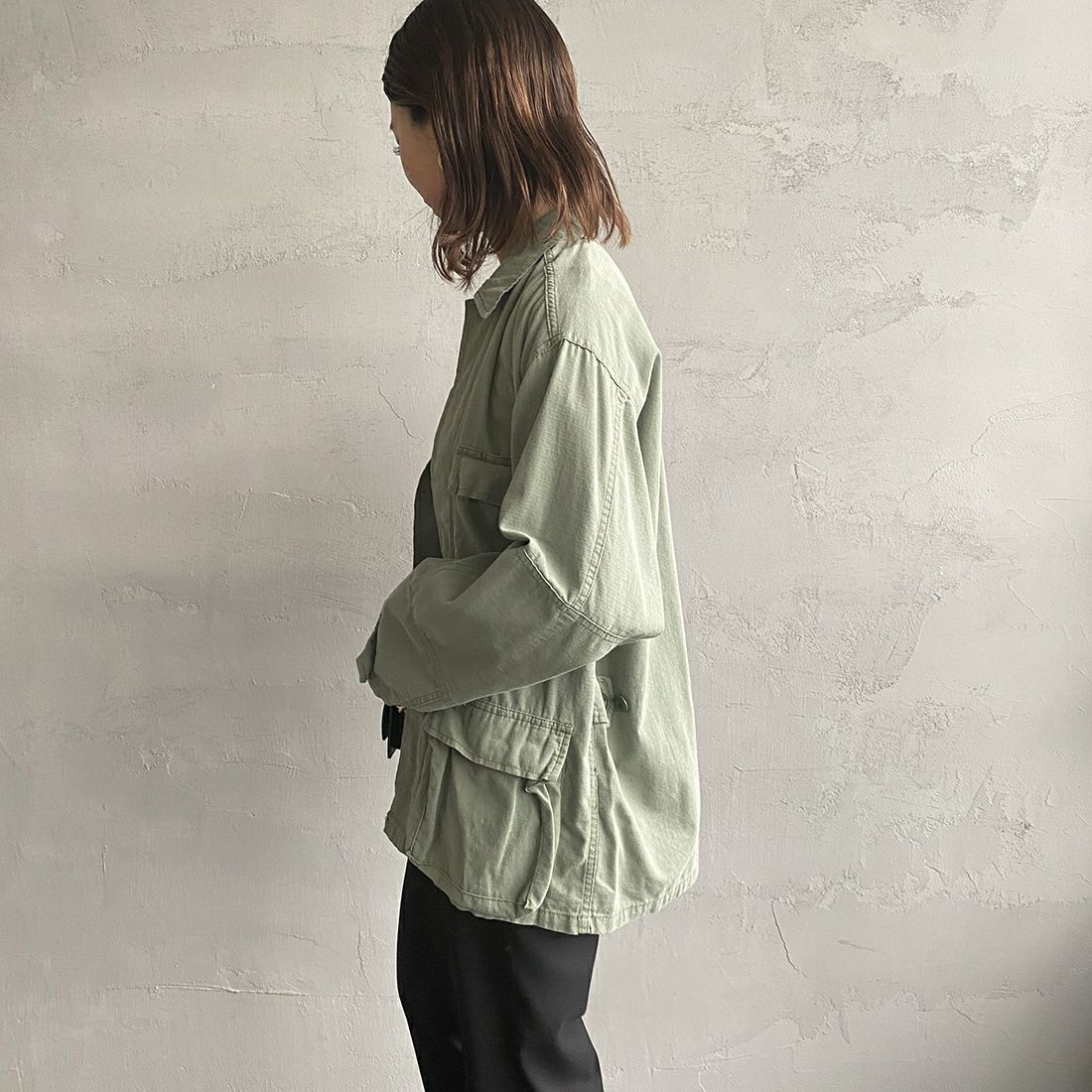 ROTHCO [ロスコ] BDU シャツジャケット [BDSH-OZONE] OLIVE &&モデル身長：163cm 着用サイズ：S&&