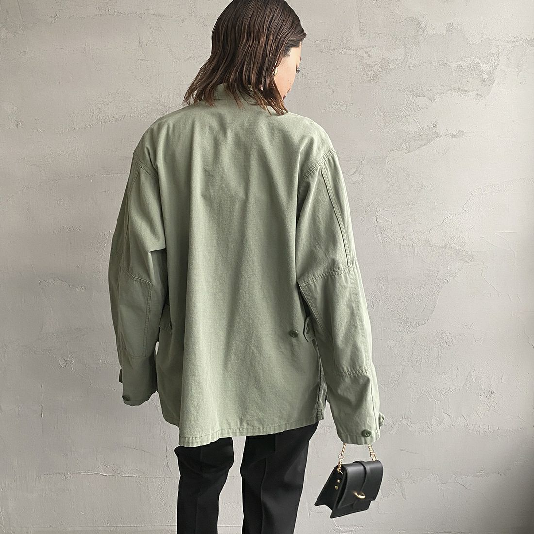 ROTHCO [ロスコ] BDU シャツジャケット [BDSH-OZONE] OLIVE &&モデル身長：163cm 着用サイズ：S&&