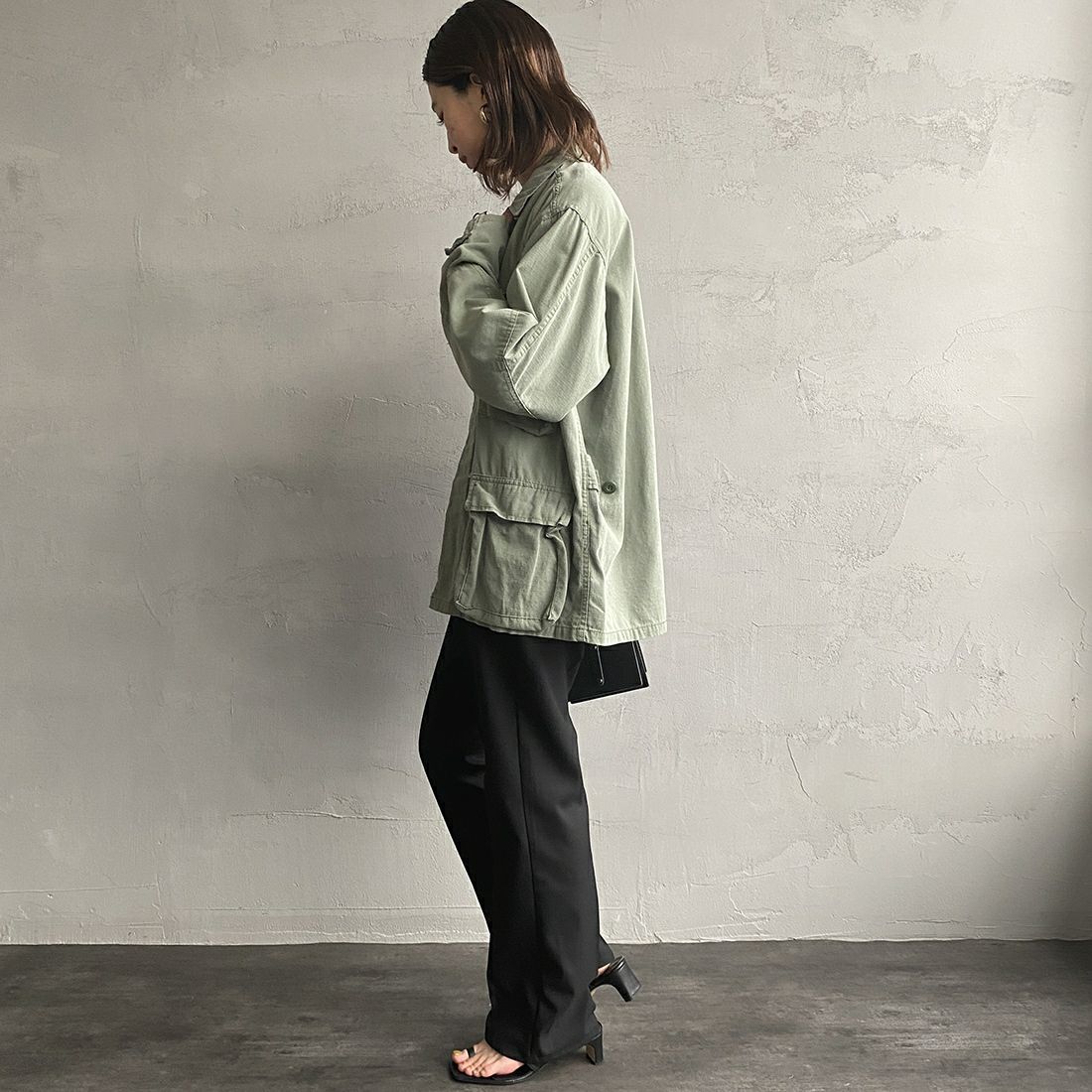 ROTHCO [ロスコ] BDU シャツジャケット [BDSH-OZONE] OLIVE &&モデル身長：163cm 着用サイズ：S&&