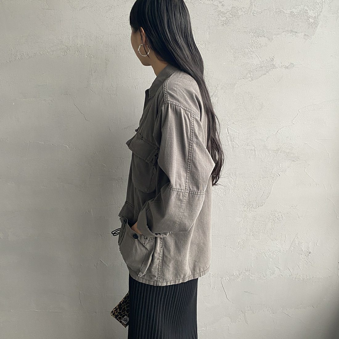 ROTHCO [ロスコ] BDU シャツジャケット [BDSH-OZONE] BLACK &&モデル身長：156cm 着用サイズ：S&&