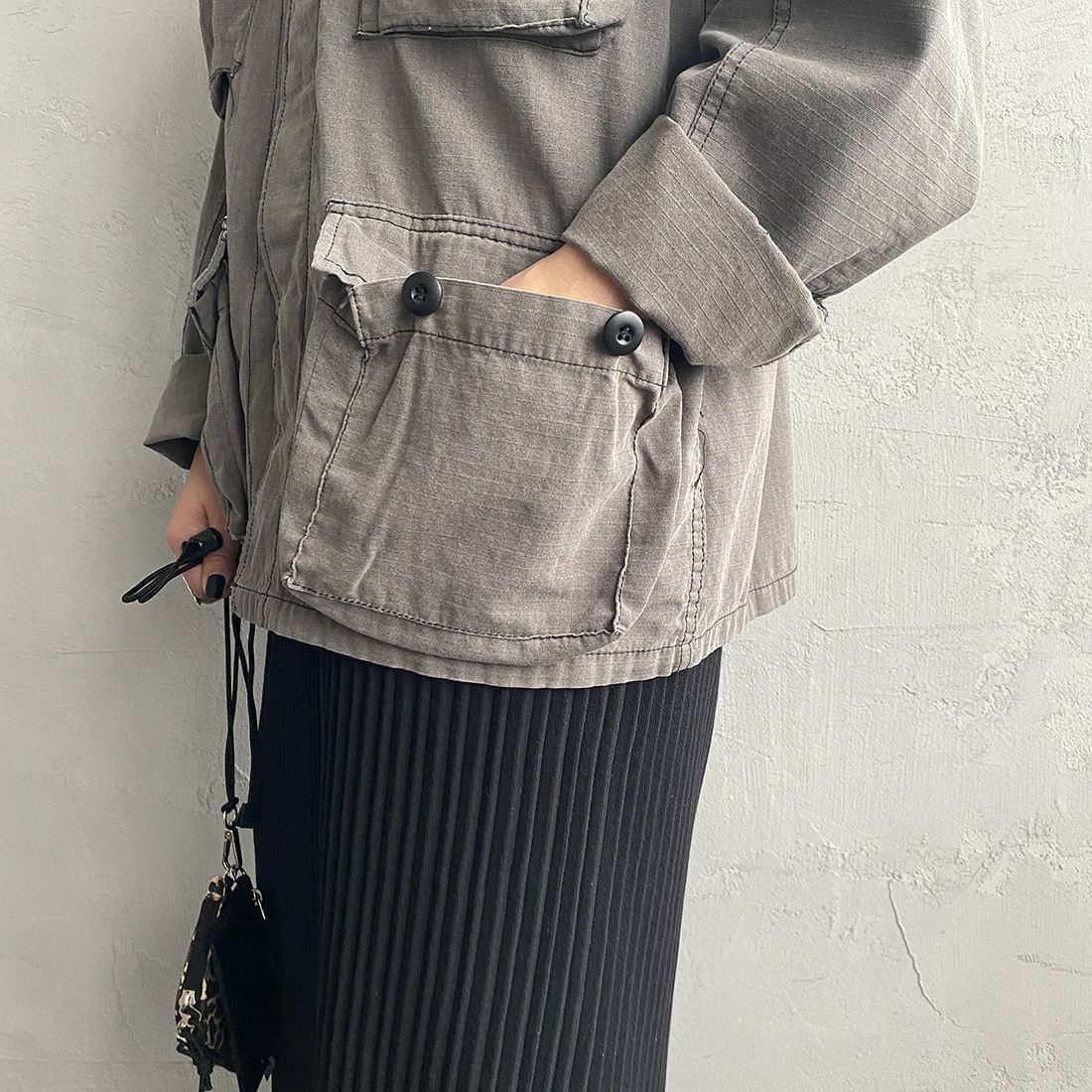 ROTHCO [ロスコ] BDU シャツジャケット [BDSH-OZONE] BLACK &&モデル身長：156cm 着用サイズ：S&&