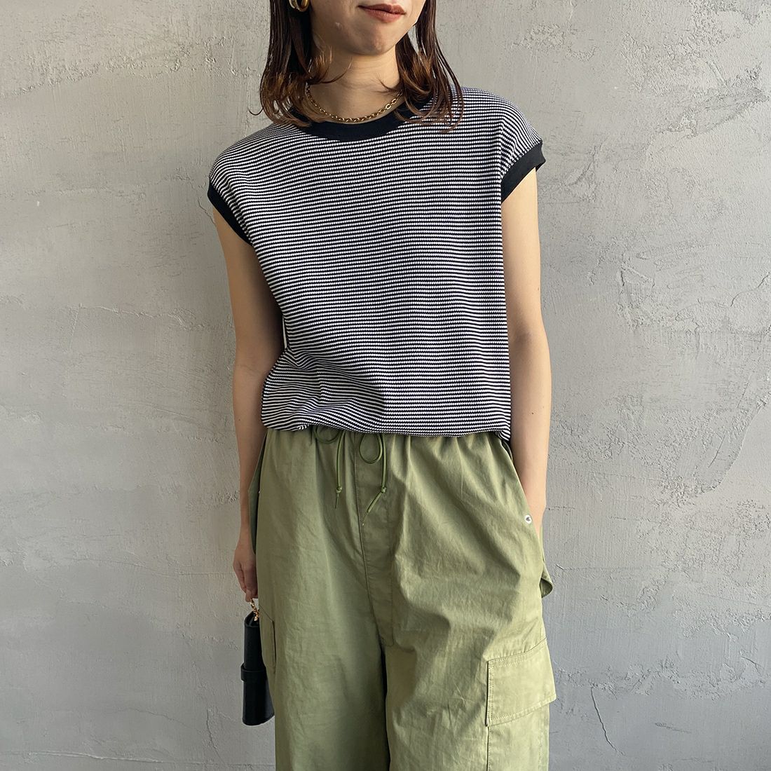 Health knit [ヘルスニット] 別注 ノースリーブワッフルTシャツ [HR2301L004IN-JF]