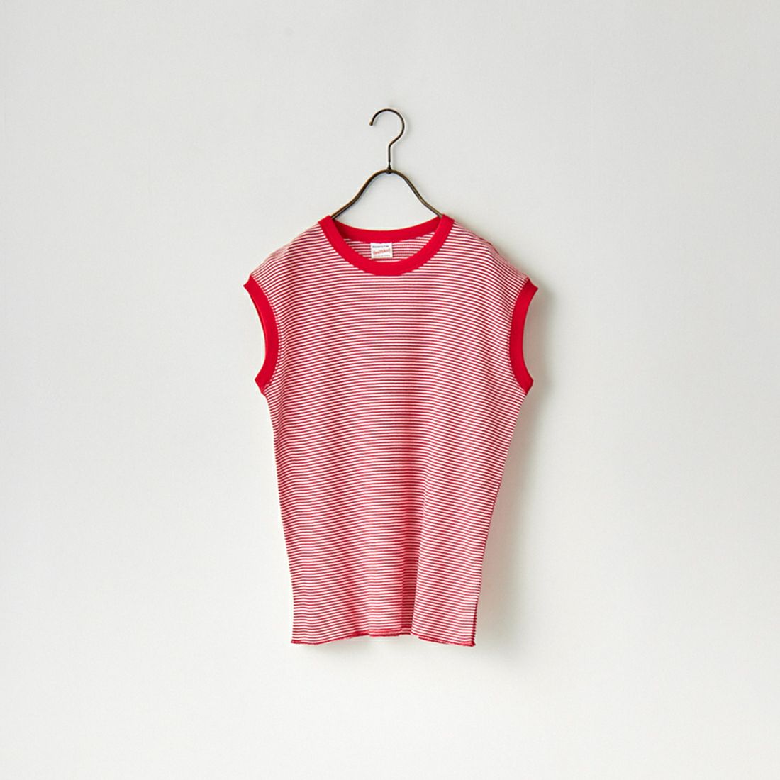 Health knit [ヘルスニット] 別注 ノースリーブワッフルTシャツ [HR2301L004IN-JF] RED