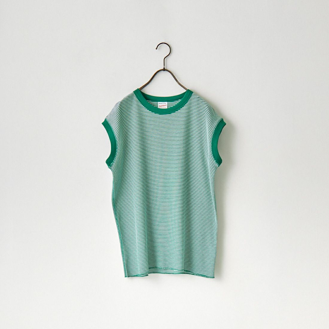 Health knit [ヘルスニット] 別注 ノースリーブワッフルTシャツ [HR2301L004IN-JF] GREEN