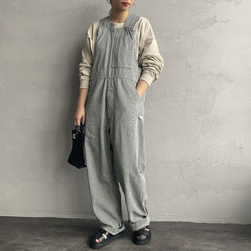 WHITE FIELD [ホワイトフィールド] 別注 オーバーオール [WF-002OA-TW3W-JF] HICKORY &&モデル身長：156cm 着用サイズ：S&&