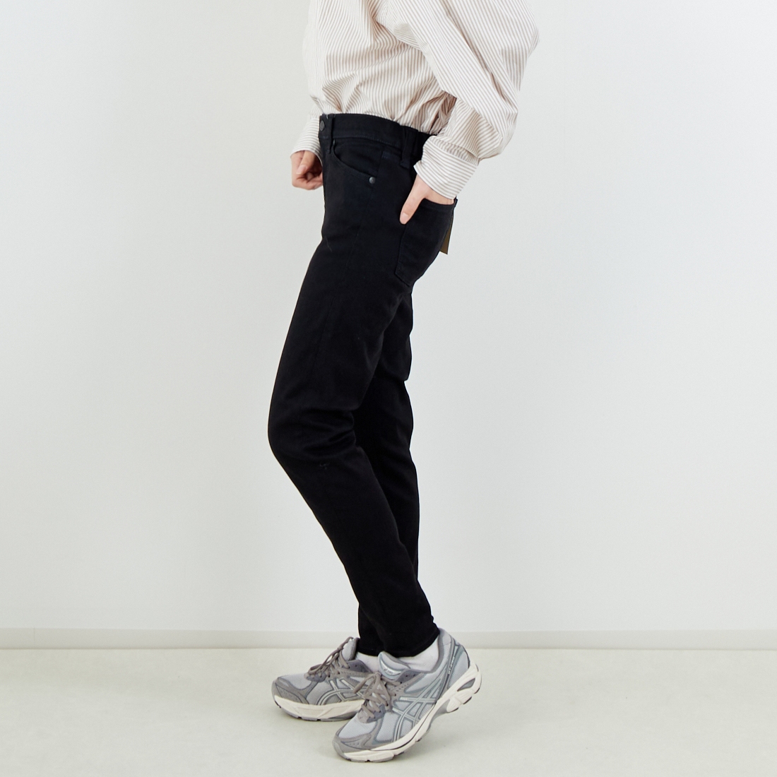 BIG JOHN [ビッグジョン] ヌードレッグ [MML106K] BK12 &&モデル身長：160cm 着用サイズ：S&&