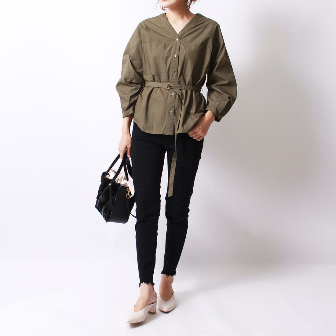 BIG JOHN [ビッグジョン] ヌードレッグ [MML106K] BK12 &&モデル身長：160cm 着用サイズ：S&&